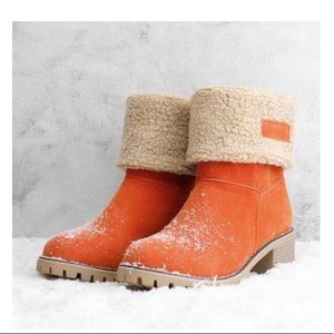 Orange Winter Booties
